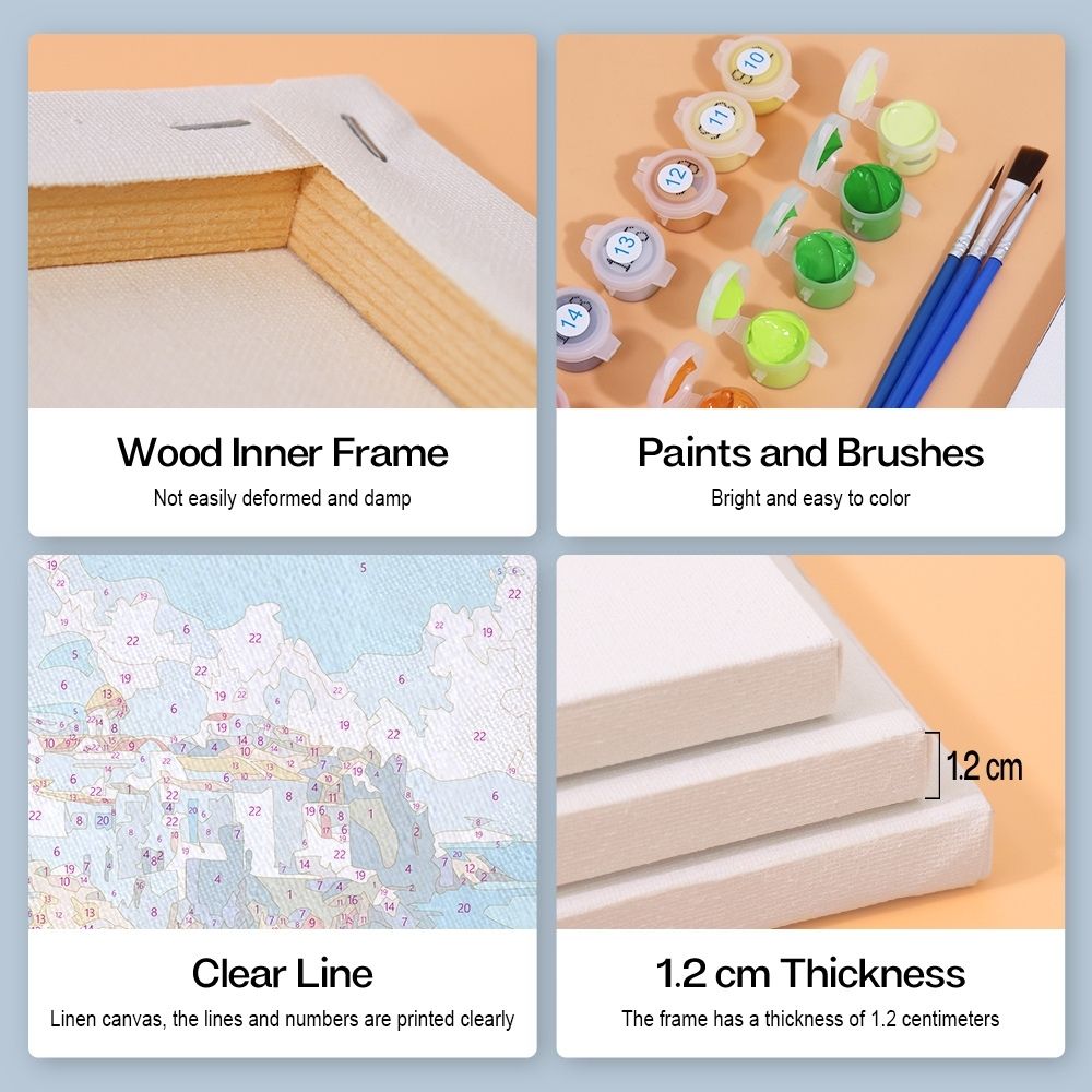 Paint by Numbers – 6 Canvas Set | Mediterranean Scenes