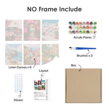 Load image into Gallery viewer, Mini Paint by numbers 6"x8" (6 pieces) - Mediterranean Scenes