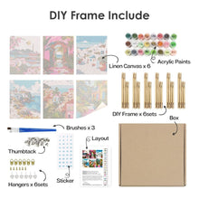 Load image into Gallery viewer, Mini Paint by numbers 6"x8" (6 pieces) - Mediterranean Scenes