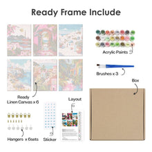 Load image into Gallery viewer, Mini Paint by numbers 6"x8" (6 pieces) - Mediterranean Scenes