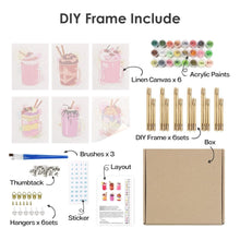 Load image into Gallery viewer, Mini Paint by numbers 6"x8" (6 pieces) - Colorful Milkshakes