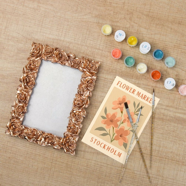 Mini Paint by number with frame - Flower market - Stockholm