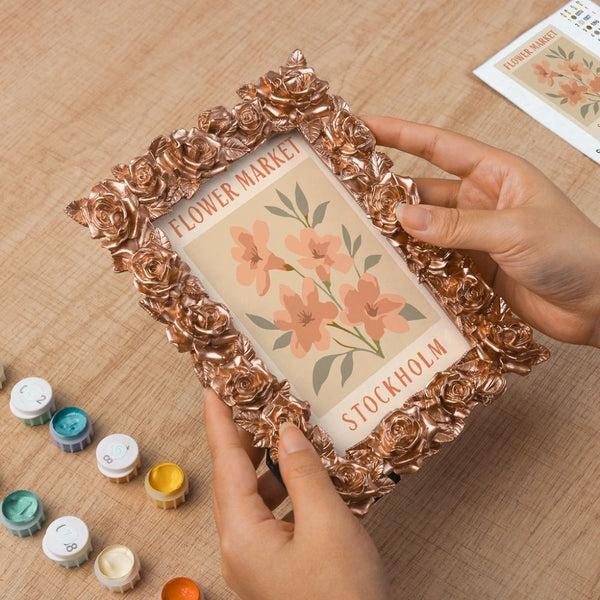 Mini Paint by number with frame - Flower market - Stockholm