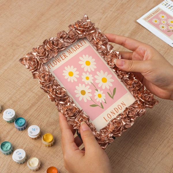 Mini Paint by number with frame - Flower market - London