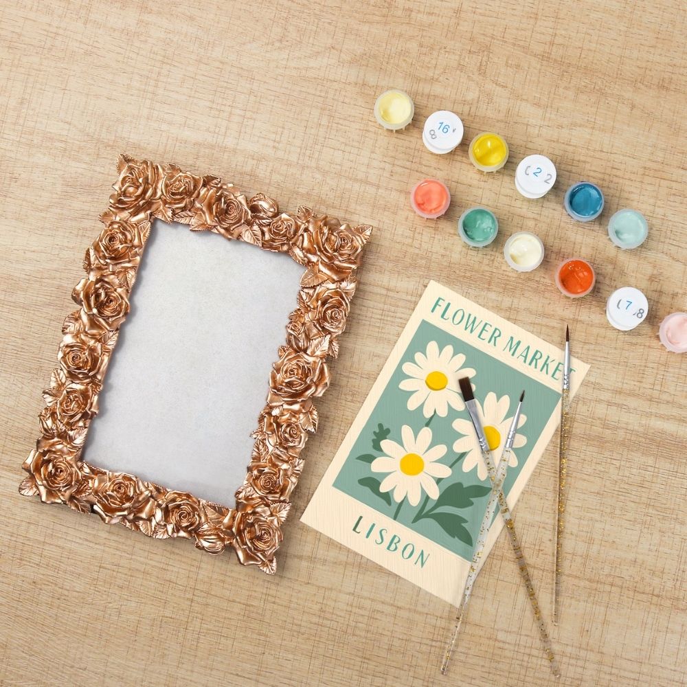 Mini Paint by number with frame - Flower market - Lisbon