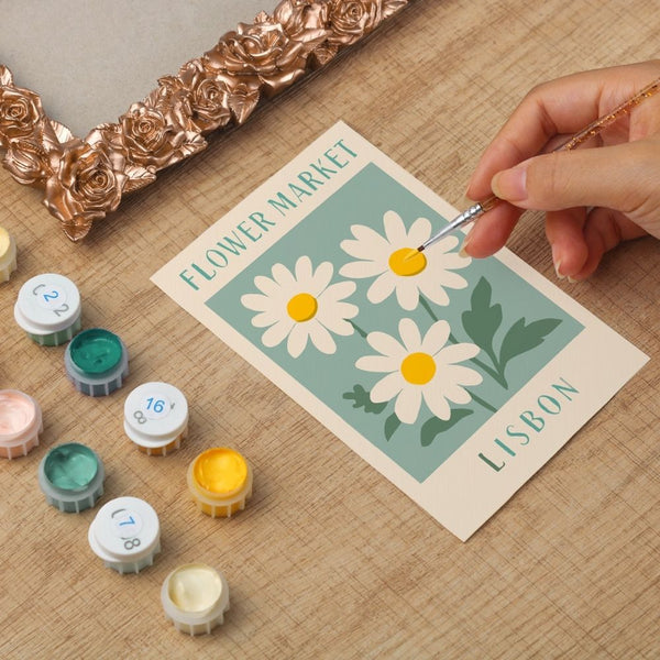 Mini Paint by number with frame - Flower market - Lisbon