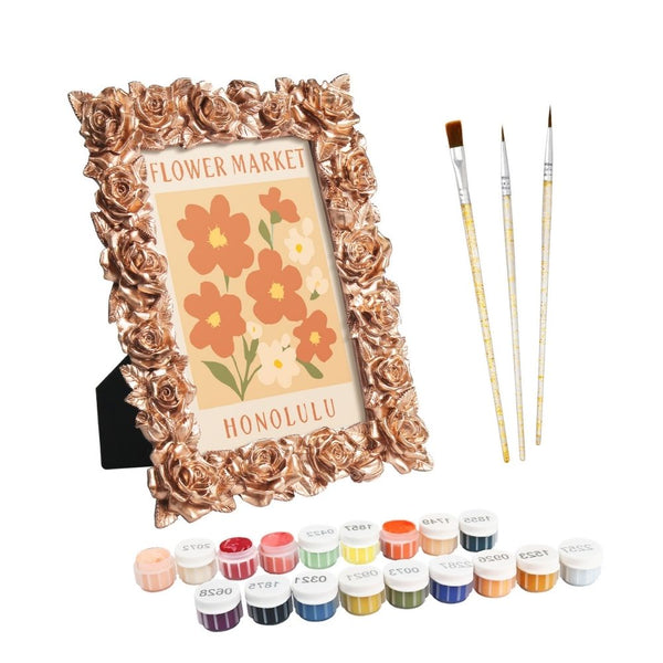 Mini Paint by number with frame - Flower market - Honolulu Figured'Art