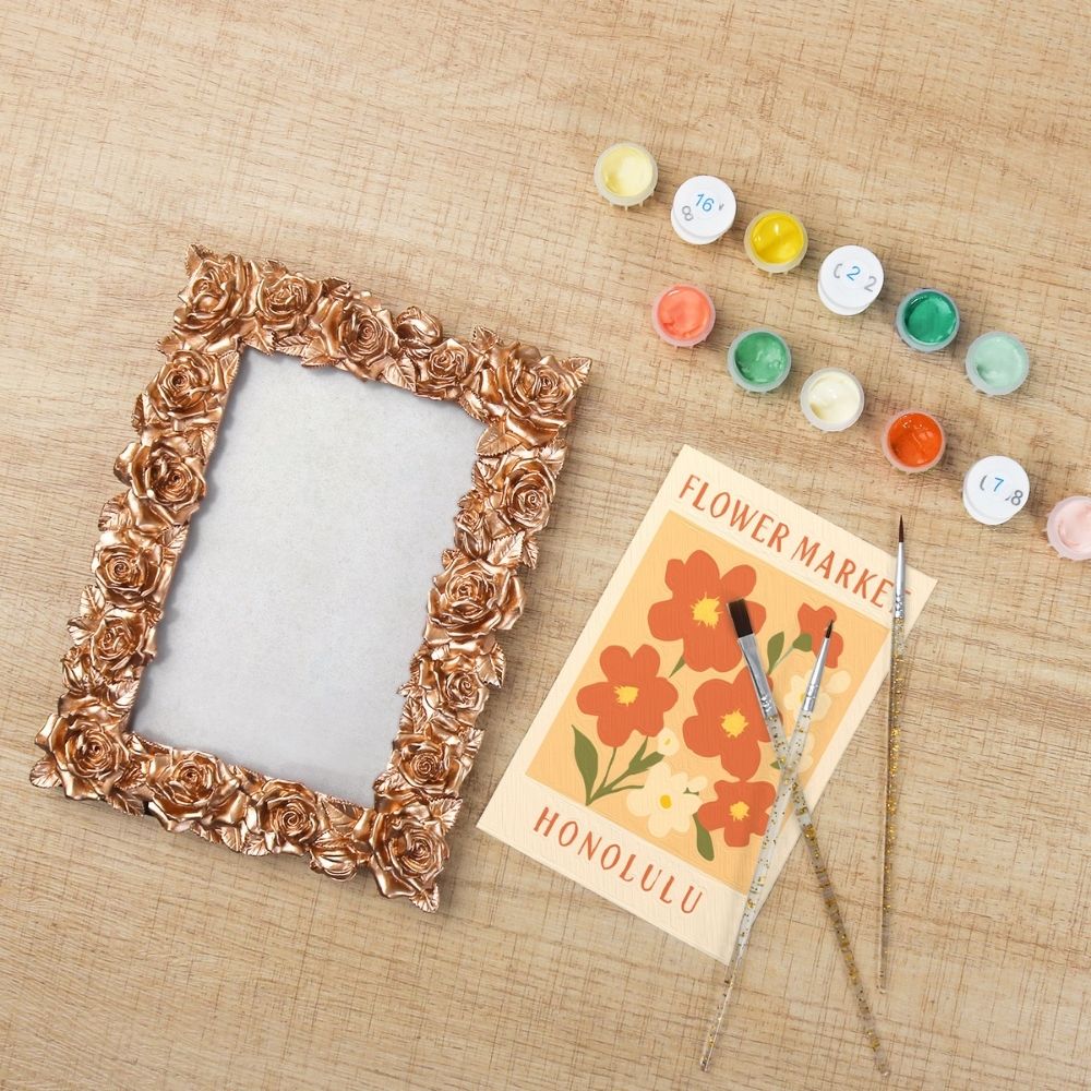 Mini Paint by number with frame - Flower market - Honolulu