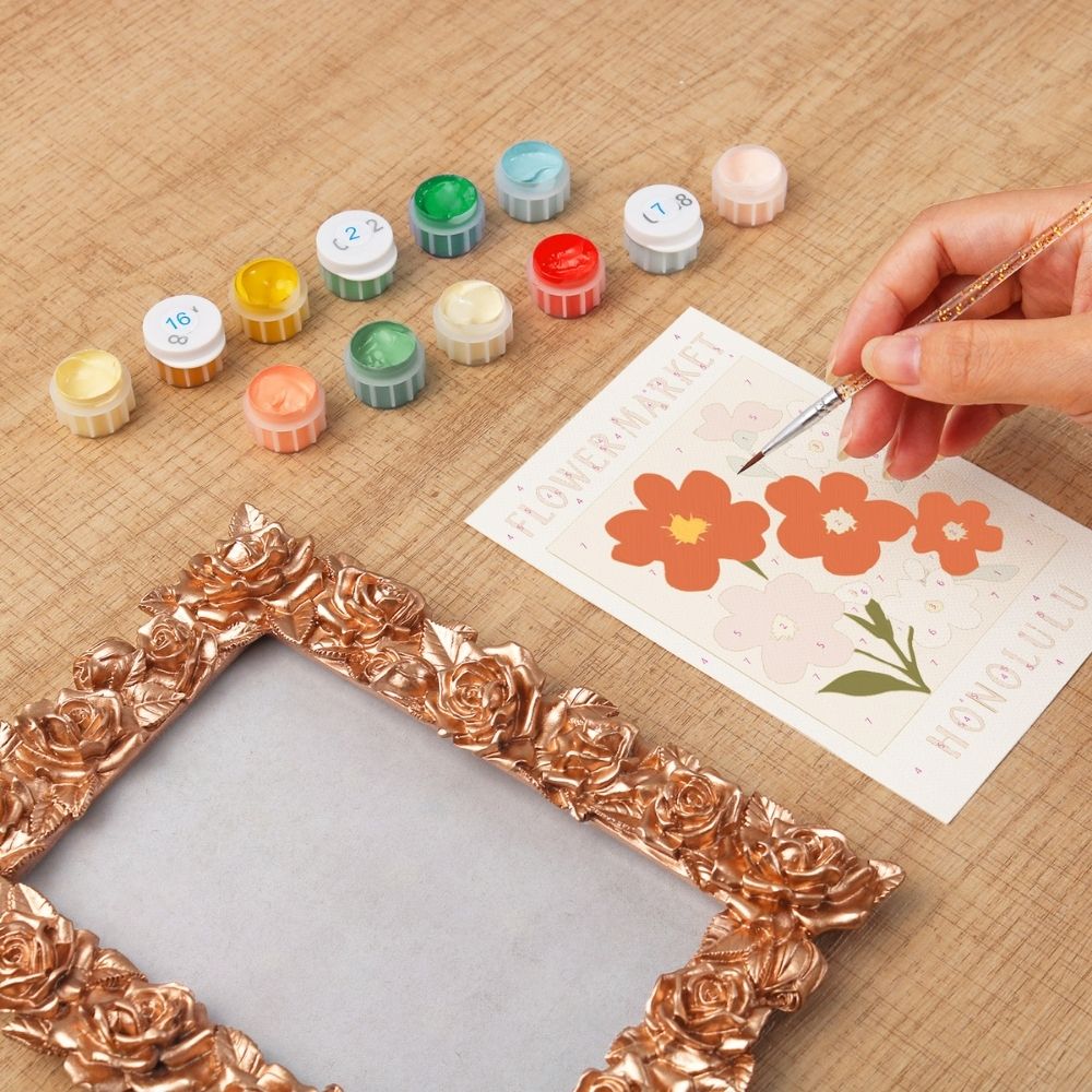 Mini Paint by number with frame - Flower market - Honolulu