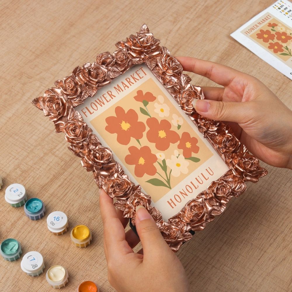 Mini Paint by number with frame - Flower market - Honolulu