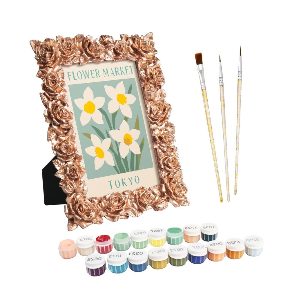 Mini Paint by number with frame - Flower market - Tokyo Figured'Art