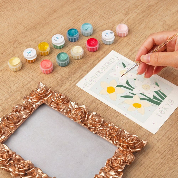 Mini Paint by number with frame - Flower market - Tokyo