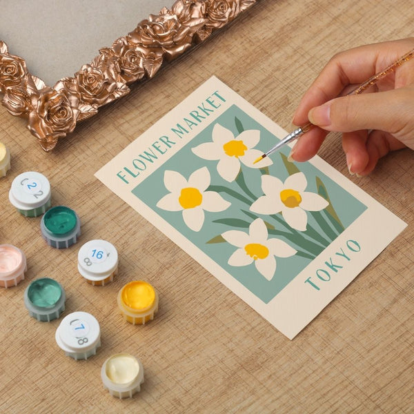 Mini Paint by number with frame - Flower market - Tokyo