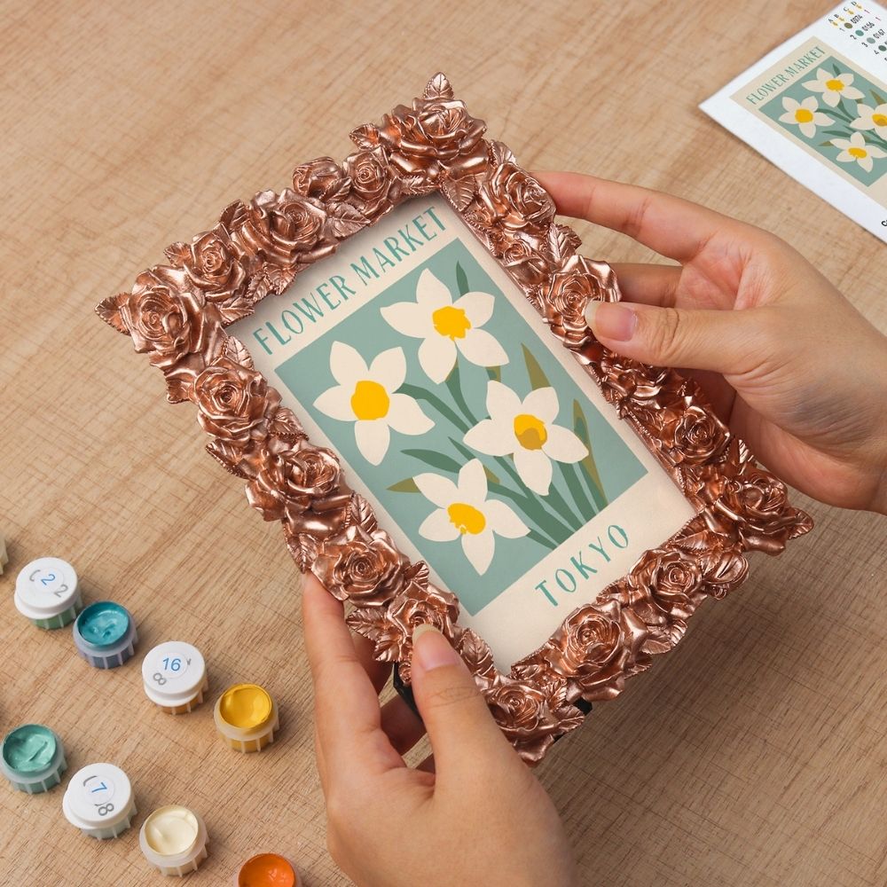 Mini Paint by number with frame - Flower market - Tokyo