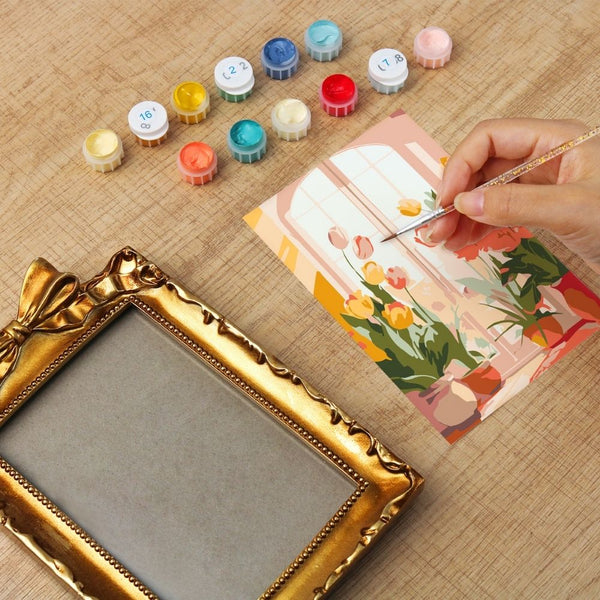 Mini Paint by number with frame - Spring Window