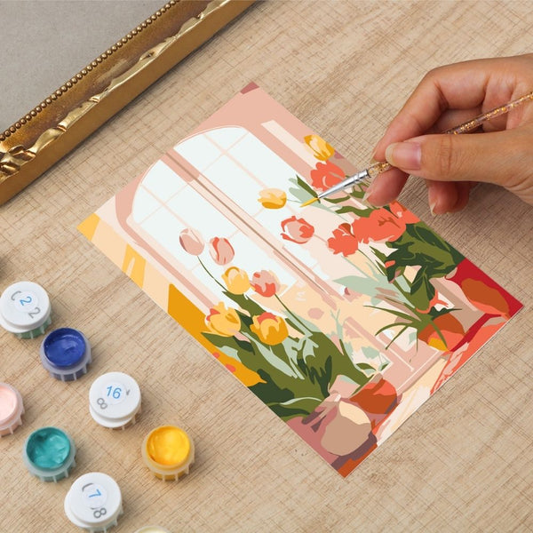 Mini Paint by number with frame - Spring Window