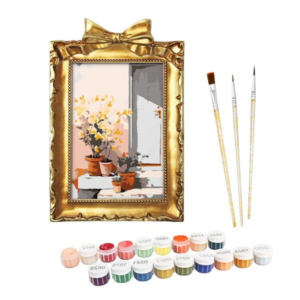 Mini Paint by number with frame - Courtyard in Bloom Figured'Art