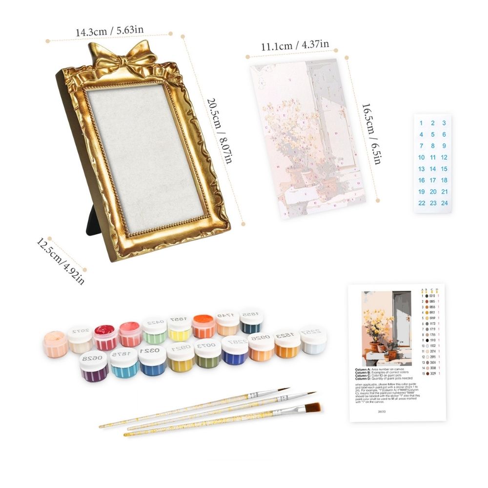 Mini Paint by number with frame - Courtyard in Bloom