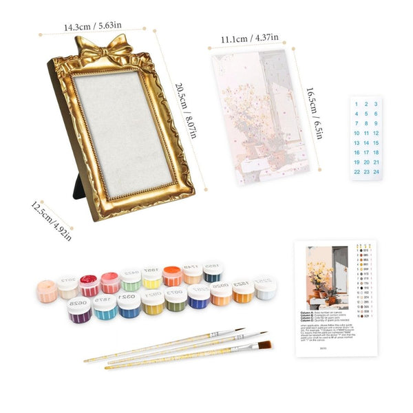 Mini Paint by number with frame - Courtyard in Bloom