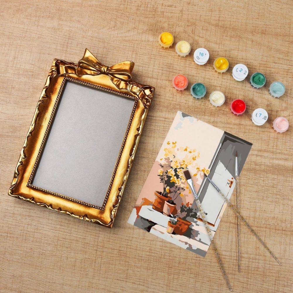 Mini Paint by number with frame - Courtyard in Bloom