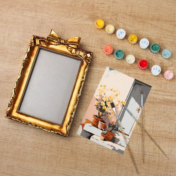 Mini Paint by number with frame - Courtyard in Bloom