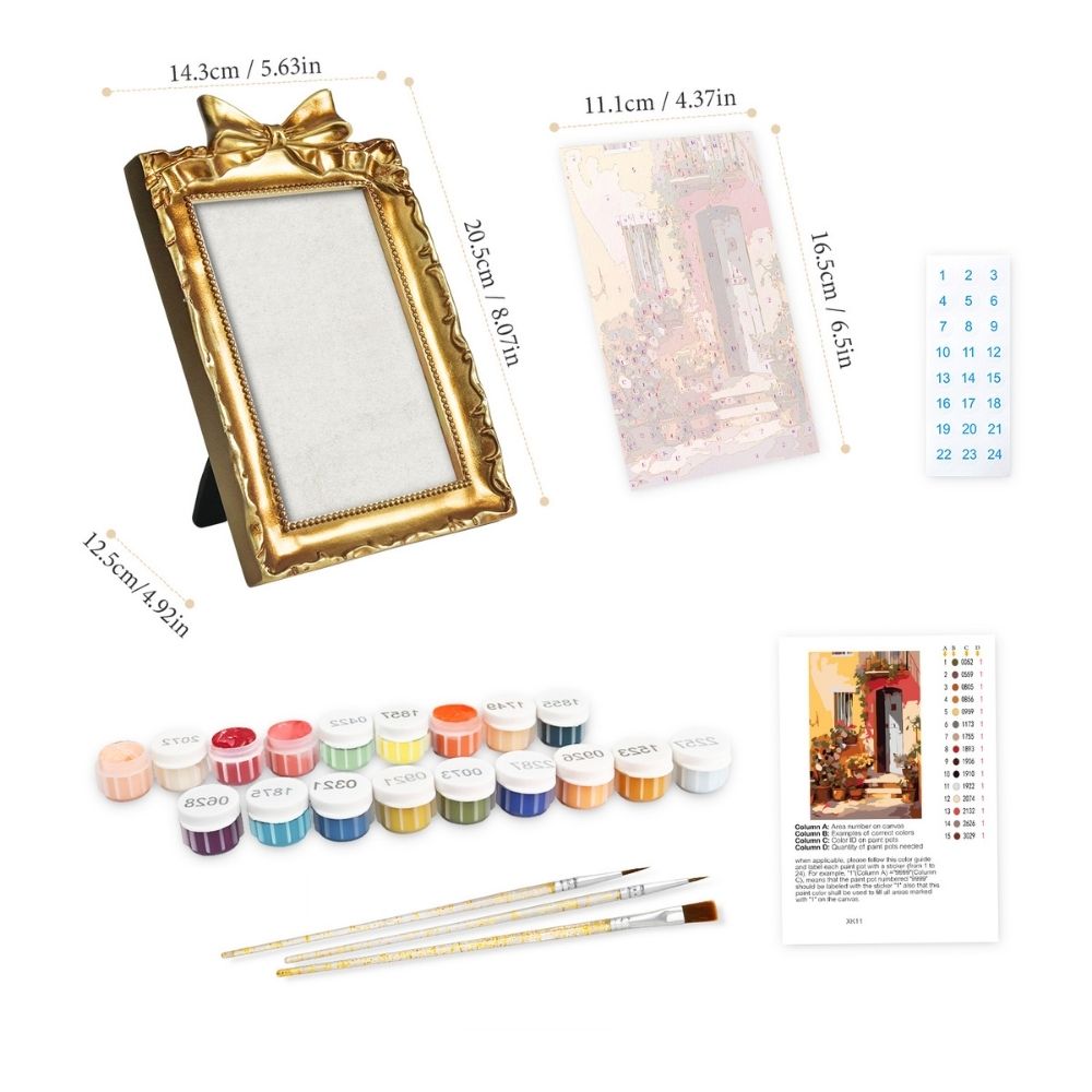 Mini Paint by number with frame - Terracotta Courtyard