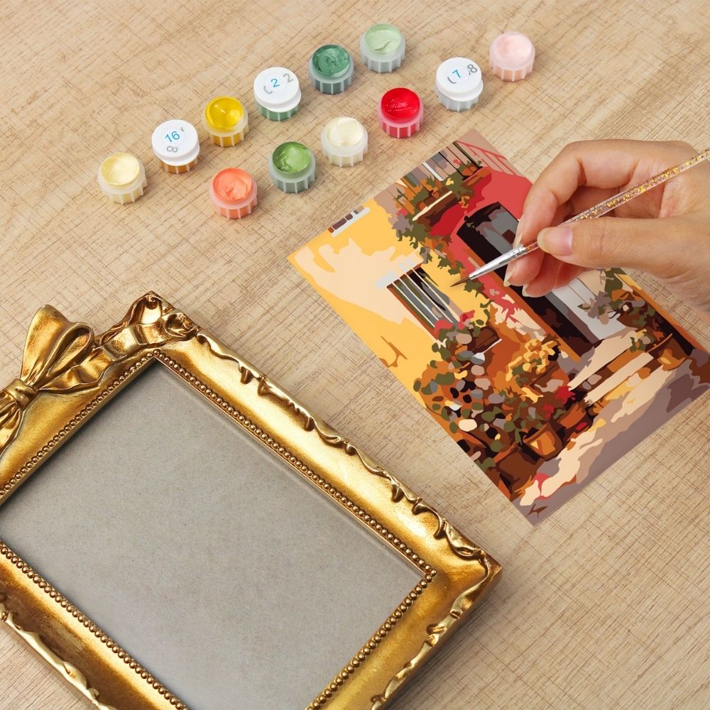 Mini Paint by number with frame - Terracotta Courtyard