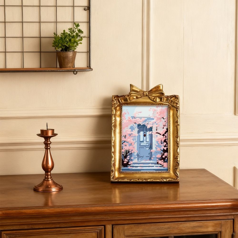 Mini Paint by number with frame - Blossoms by the Blue Door