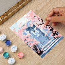 Load image into Gallery viewer, Mini Paint by number with frame - Blossoms by the Blue Door