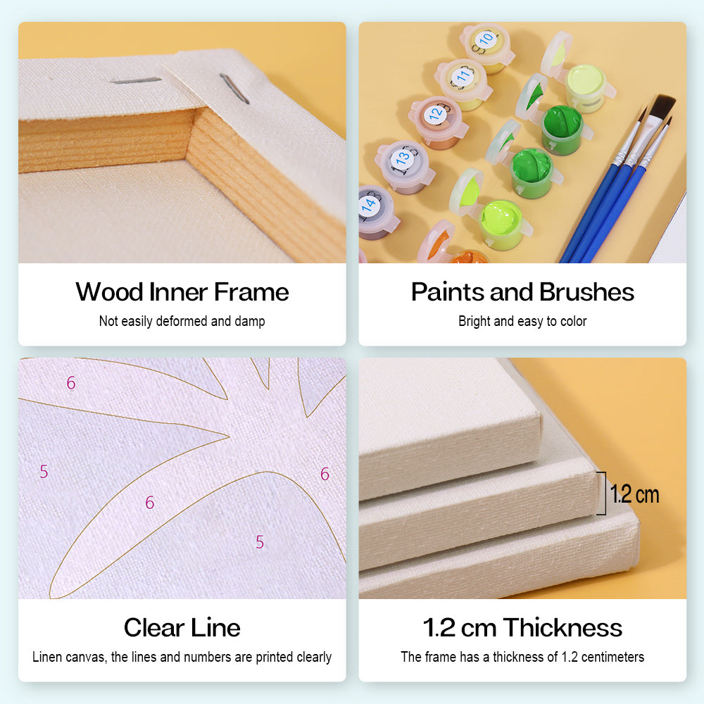 Mini Paint by numbers 6 pieces - Coastal Paradise: Modern Beach