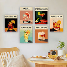 Load image into Gallery viewer, Mini Paint by numbers 6 pieces - Modern Bar Mixology Art Series 2