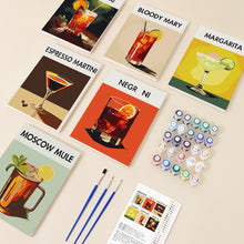 Load image into Gallery viewer, Mini Paint by numbers 6 pieces - Modern Bar Mixology Art Series 3