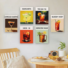 Load image into Gallery viewer, Mini Paint by numbers 6 pieces - Modern Bar Mixology Art Series 3