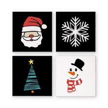 Load image into Gallery viewer, Mini Paint by numbers 8&quot;x8&quot; (4 pieces) - Classic Christmas Icons 1