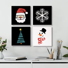 Load image into Gallery viewer, Mini Paint by numbers 8&quot;x8&quot; (4 pieces) - Classic Christmas Icons 1