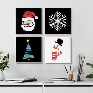 Mini Paint by numbers 8"x8" (4 pieces) - Classic Christmas Icons 1