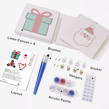 Load image into Gallery viewer, Mini Paint by numbers 8&quot;x8&quot; (4 pieces) - Classic Christmas Icons 2