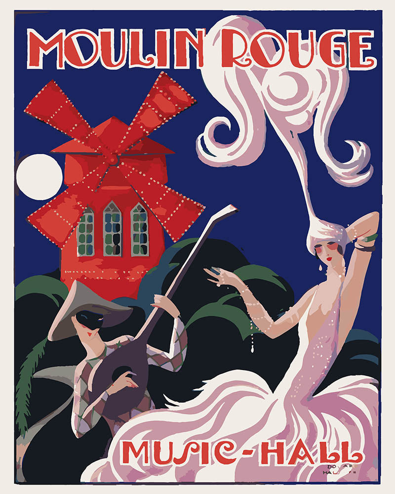 Paint by numbers kit for adults Poster Moulin Rouge - Music Hall Figured'Art