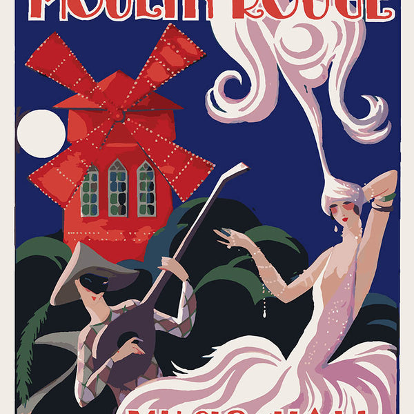 Paint by numbers kit for adults Poster Moulin Rouge - Music Hall Figured'Art