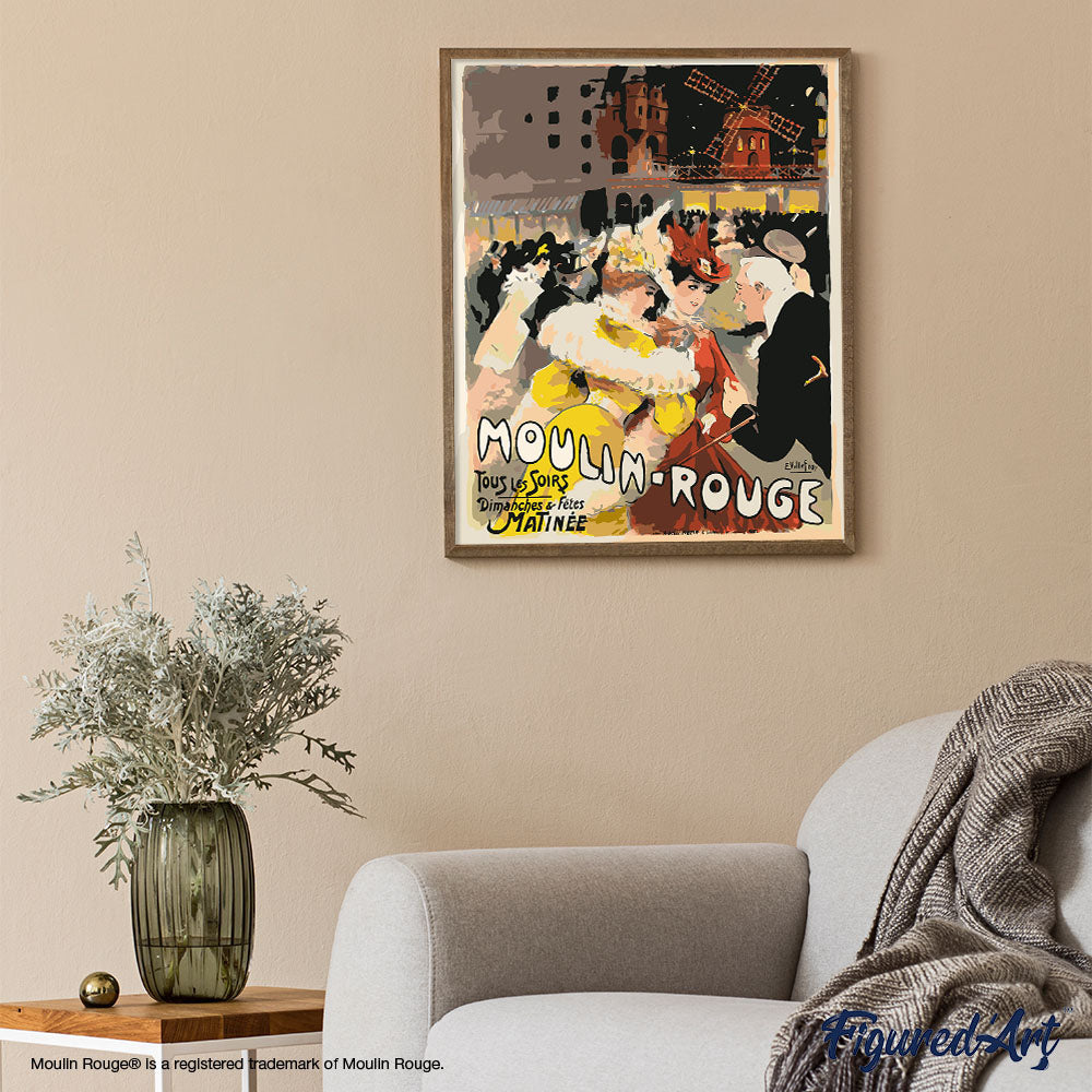 Paint by Numbers for adults - Poster Moulin Rouge - The Yellow Lady ...
