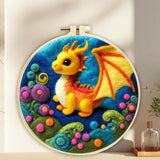 Needle Felting kit - Yellow Baby Dragon