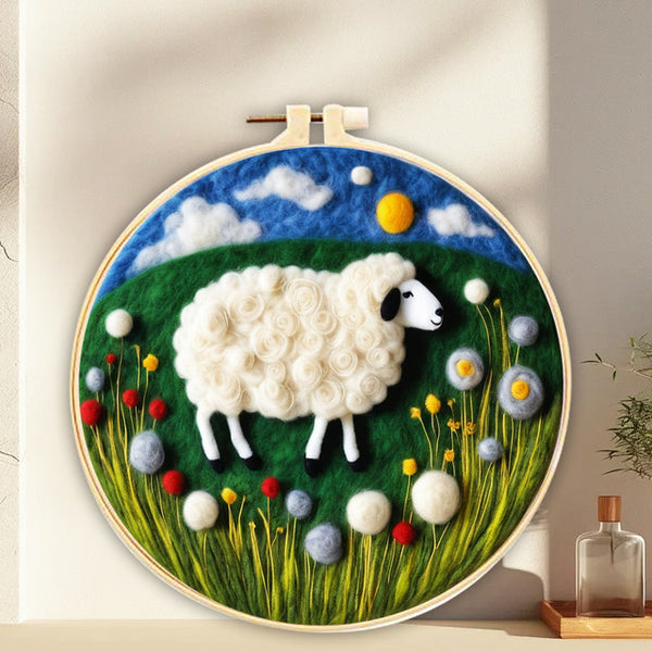 Needle Felting kit - Sheep with Dandelions