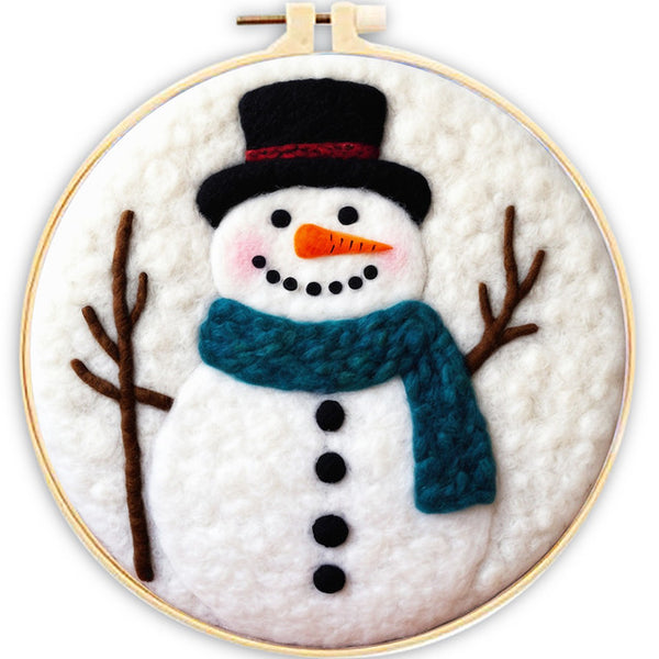 Needle Felting kit - Blue Scarf Snowman