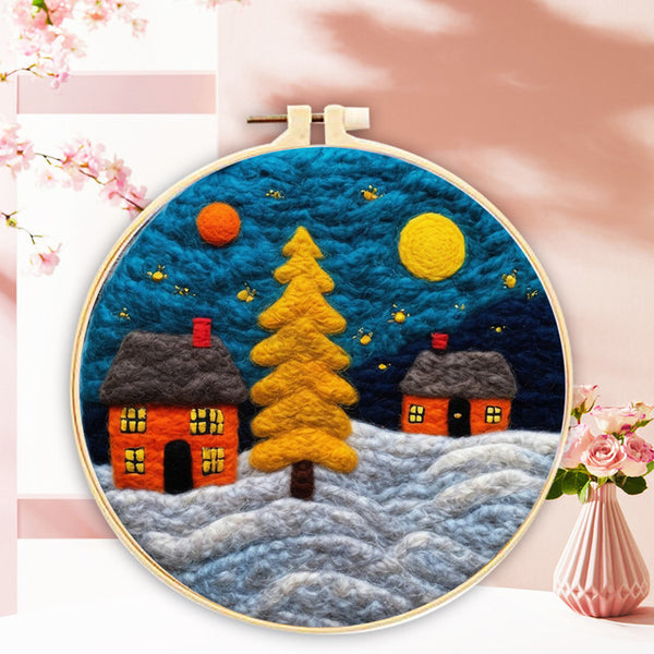 Needle Felting kit - Yellow Tree in Winter