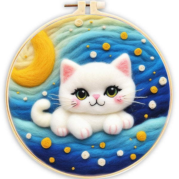 Needle Felting kit - Cat in a Sea of Stars