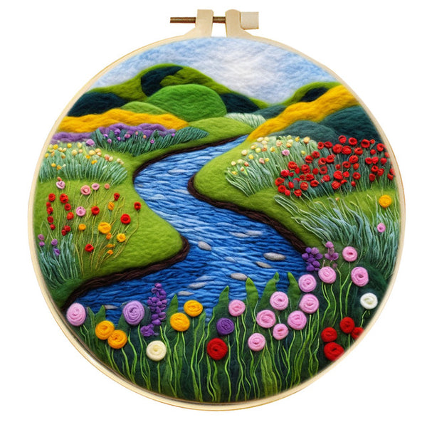 Needle Felting kit - Flowers Along the River