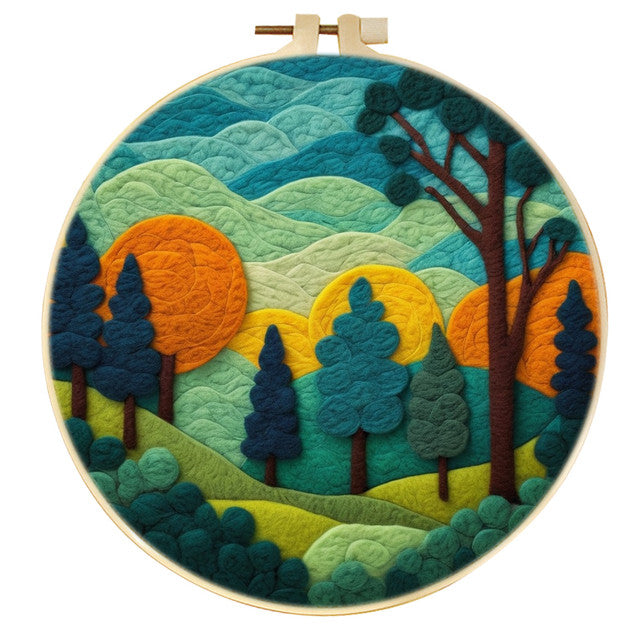 Needle Felting kit - Forest at Sunset