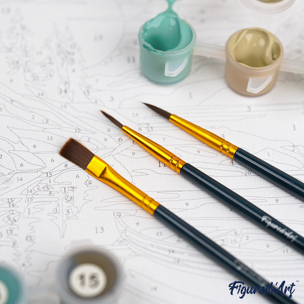 Mini Paint by numbers 8"x8" framed - Flamingo Abstract Pop Art