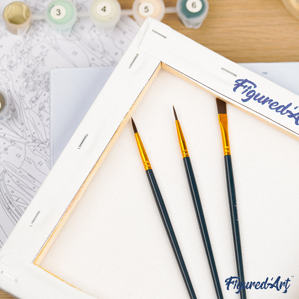 Mini Paint by numbers 8"x8" framed - Cozy Reindeer