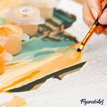 Load image into Gallery viewer, Mini Paint by numbers 8"x8" framed - Holiday Train Escape